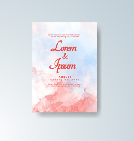 Wedding invitation with abstract watercolor backgroundのイラスト素材