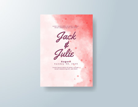 Wedding invitation with abstract watercolor backgroundのイラスト素材