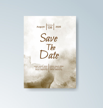 Wedding invitation with abstract watercolor backgroundのイラスト素材