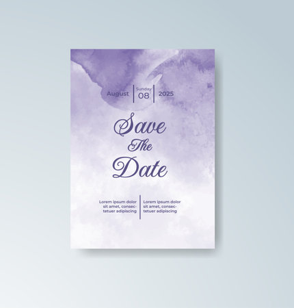 Wedding invitation with abstract watercolor backgroundのイラスト素材