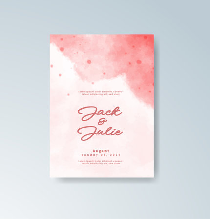 Wedding invitation with abstract watercolor backgroundのイラスト素材