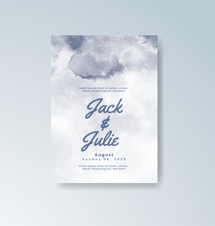 Wedding invitation with abstract watercolor backgroundのイラスト素材