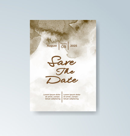Wedding invitation with abstract watercolor backgroundのイラスト素材