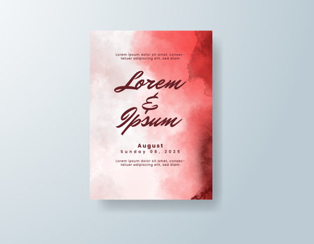 Wedding invitation with abstract watercolor backgroundのイラスト素材