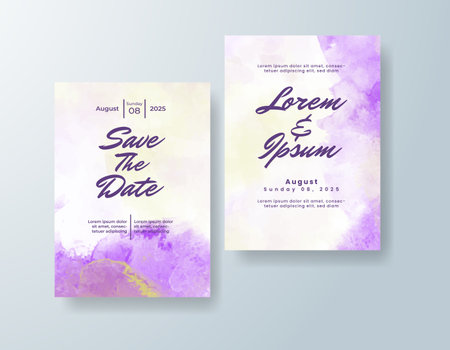 Wedding invitation with abstract watercolor backgroundのイラスト素材