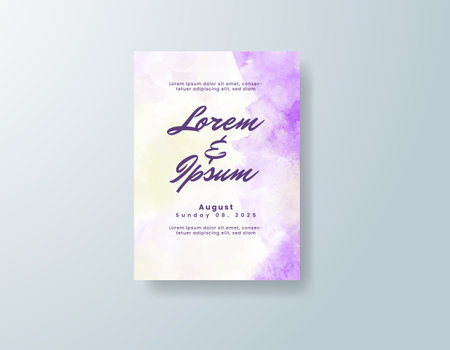 Wedding invitation with abstract watercolor backgroundのイラスト素材