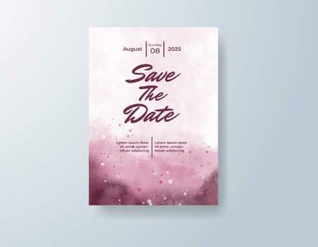 Wedding invitation with abstract watercolor backgroundのイラスト素材
