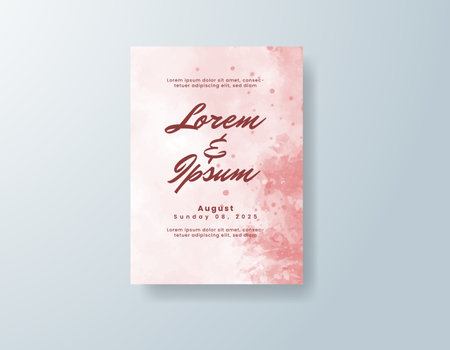 Wedding invitation with abstract watercolor backgroundのイラスト素材
