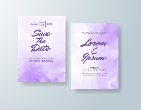 Wedding invitation with abstract watercolor backgroundのイラスト素材