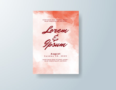 Wedding invitation with abstract watercolor backgroundのイラスト素材