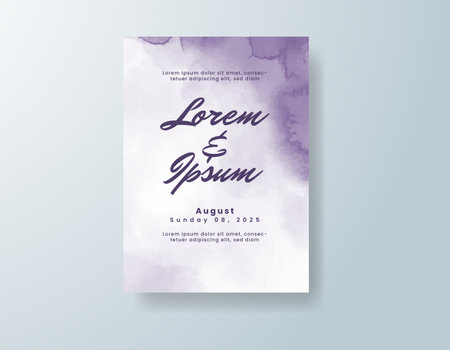 Wedding invitation with abstract watercolor backgroundのイラスト素材