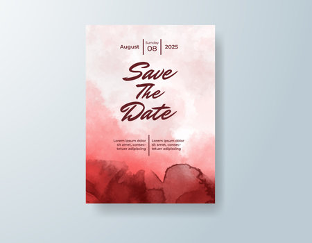 Wedding invitation with abstract watercolor backgroundのイラスト素材