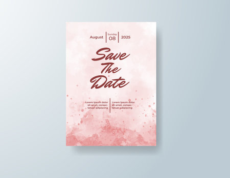 Wedding invitation with abstract watercolor backgroundのイラスト素材