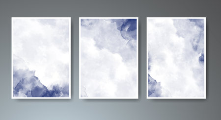 Cards with watercolor background. Design for your cover, date, postcard, banner, logo.のイラスト素材