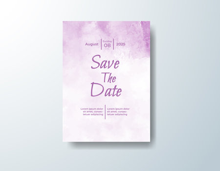 Watercolor wedding invitation cardのイラスト素材