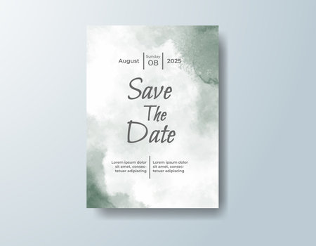 Wedding invitation with abstract splash watercolorのイラスト素材