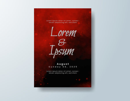 Wedding invitation with abstract watercolor backgroundのイラスト素材