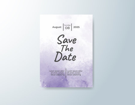 Wedding invitation with abstract watercolor backgroundのイラスト素材