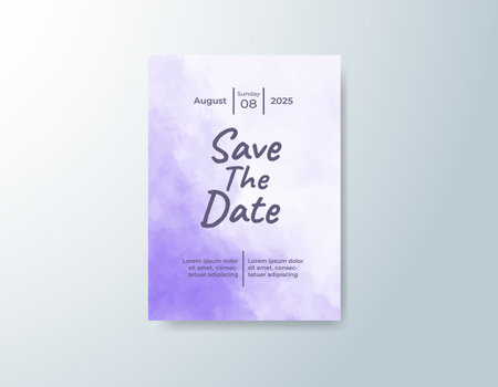 Wedding invitation with abstract watercolor backgroundのイラスト素材