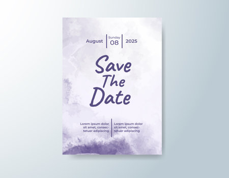 Wedding invitation with abstract watercolor backgroundのイラスト素材