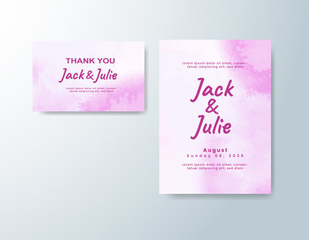 Wedding invitation with abstract watercolor backgroundのイラスト素材
