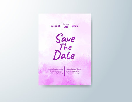 Wedding invitation with abstract watercolor backgroundのイラスト素材