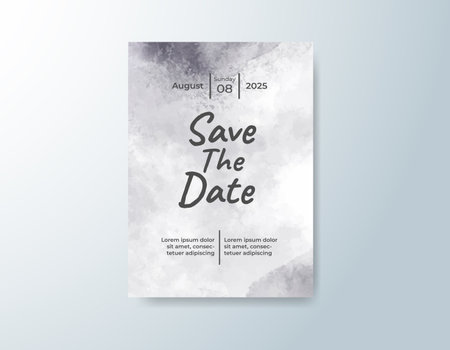 Wedding invitation with abstract watercolor backgroundのイラスト素材