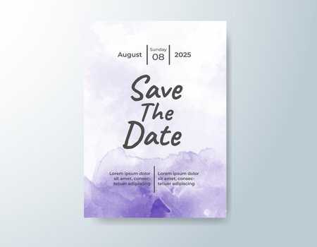 Wedding invitation with abstract watercolor backgroundのイラスト素材