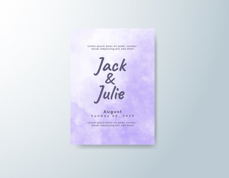 Wedding invitation with abstract watercolor backgroundのイラスト素材
