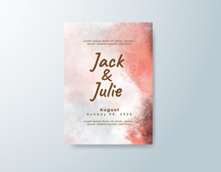 Wedding invitation with abstract watercolor backgroundのイラスト素材