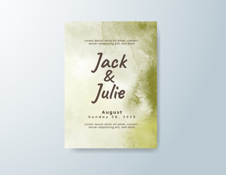 Wedding invitation with abstract watercolor backgroundのイラスト素材