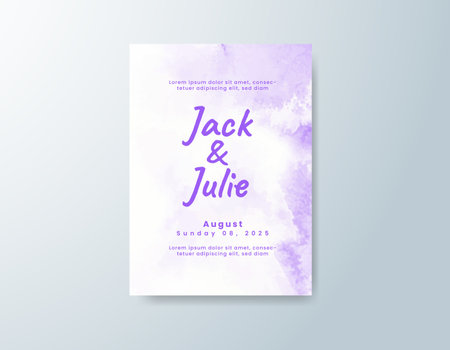 Wedding invitation with abstract watercolor backgroundのイラスト素材