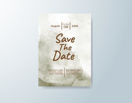 Wedding invitation with abstract watercolor backgroundのイラスト素材