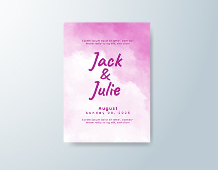 Wedding invitation with abstract watercolor backgroundのイラスト素材