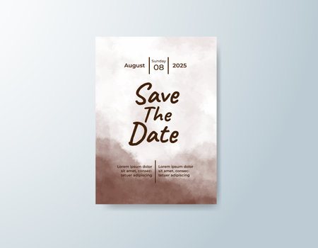 Wedding invitation with abstract splash watercolorのイラスト素材