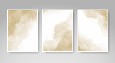 Set of cards with bright colorful vector watercolor background. Design for your date, postcard, banner.のイラスト素材