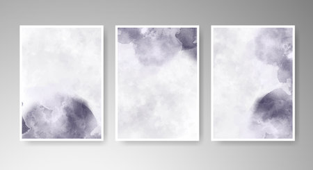 Set of cards with bright colorful vector watercolor background. Design for your date, postcard, banner.のイラスト素材