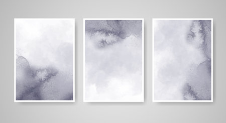 Set of cards with bright colorful vector watercolor background. Design for your date, postcard, banner.のイラスト素材