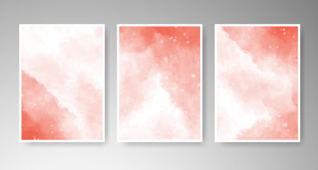 Set of cards with bright colorful vector watercolor background. Design for your date, postcard, banner.のイラスト素材