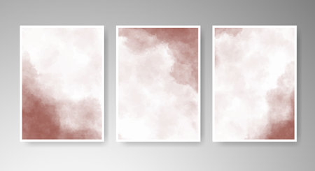 Set of cards with bright colorful vector watercolor background. Design for your date, postcard, banner.のイラスト素材