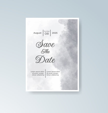 Wedding invitation with abstract watercolor backgroundのイラスト素材