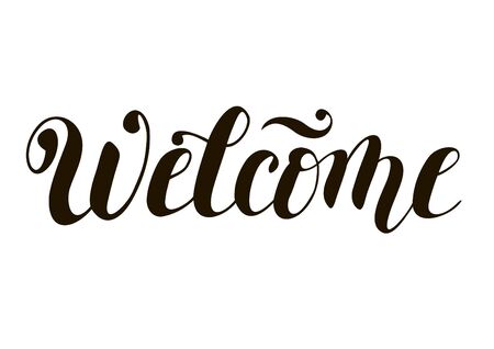 Modern calligraphy lettering of Welcome.のイラスト素材