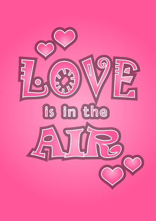 Lettering of Love - Valentine's day greeting card - Valentine's day greeting card.のイラスト素材