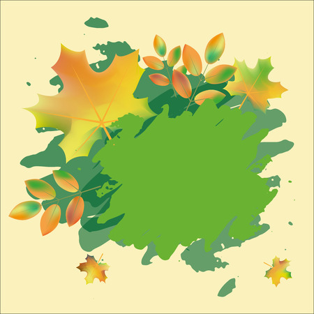 Decorative autumn, yellow, green, yellow, green, yellow, green, yellow,のイラスト素材