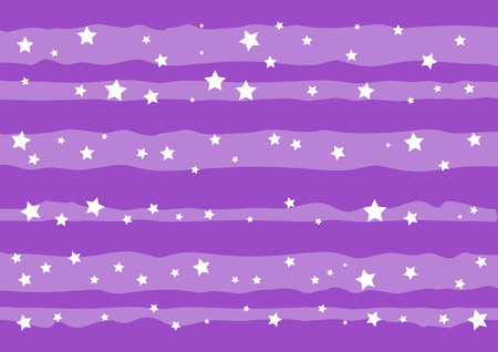 Decorative purple background with white stripes and stars for decoration, poster, banner, greeting card, postcard, advertising, packaging, coverのイラスト素材