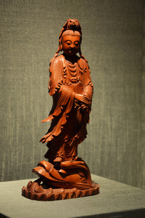 Wood carving of Guanyin