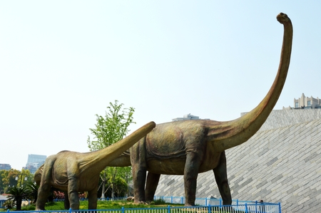 Dinosaur sculptureのeditorial素材