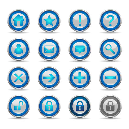 Shiny icons for web, presentations or computer applications. Three background variations included.のイラスト素材