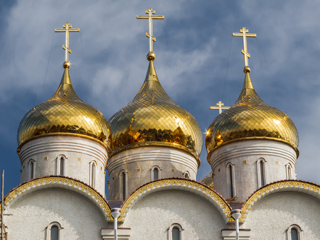 Domes of the Orthodox Church. The Holy Ascension Church of the Elizaveta Monastery in Kropyvnytskyi, Ukraine.の写真素材