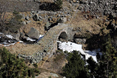 The bridge across the river NÃºriaの写真素材